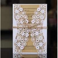 Vellum Paper Invitation White Flower Laser Cut Paper Valentine's Day Greeting Card